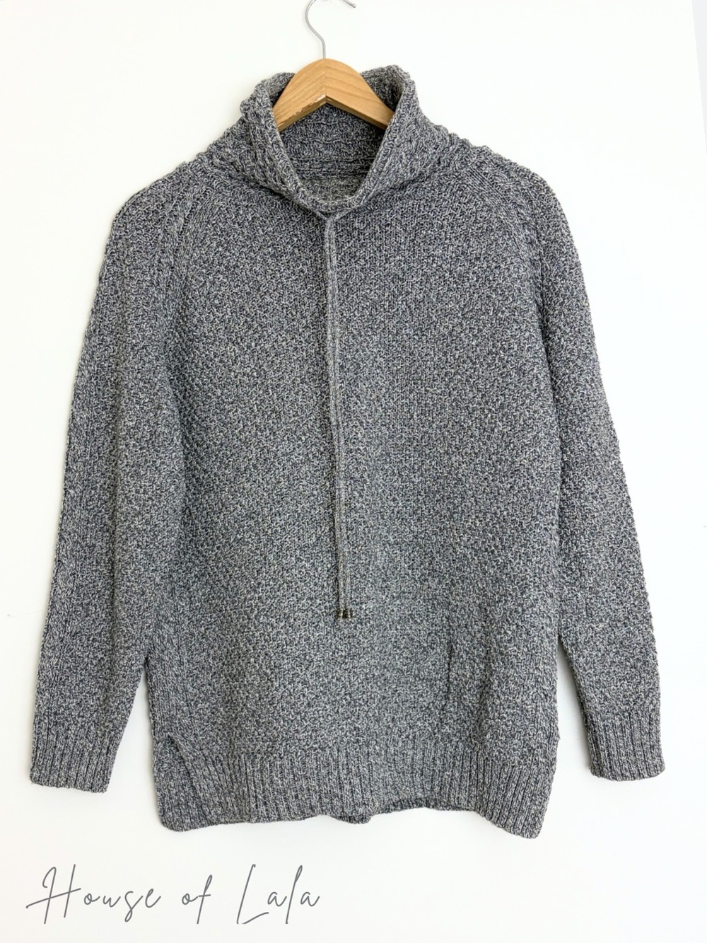 Gray Cotton Cowl Neck Pullover Sweater. Cotton Country Miller Cozy Pullover. M